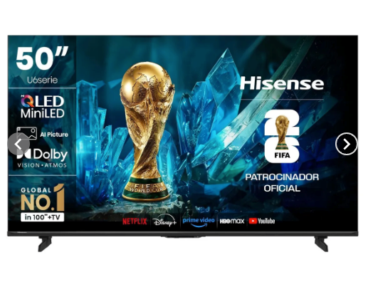 Smart Tv 50" QLED MINILED 4K UHD 50U6ESV Hisense