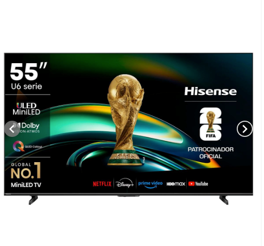 Smart Tv 55" QLED MINILED 4K UHD 55U6QV Hisense