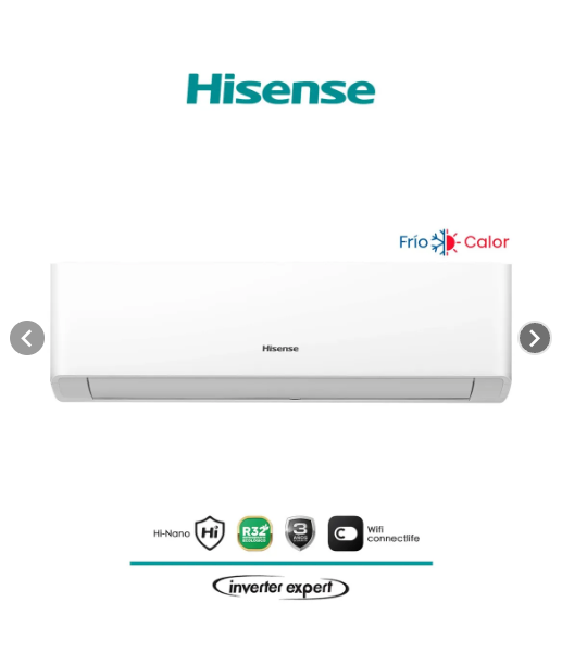 Aire Acondicionado Hisense 09000 BTU Hi-Vida - Inverter Expert